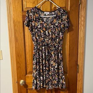 Gilli Floral Dress - Black, Pink, Orange, White